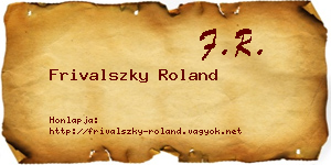 Frivalszky Roland névjegykártya